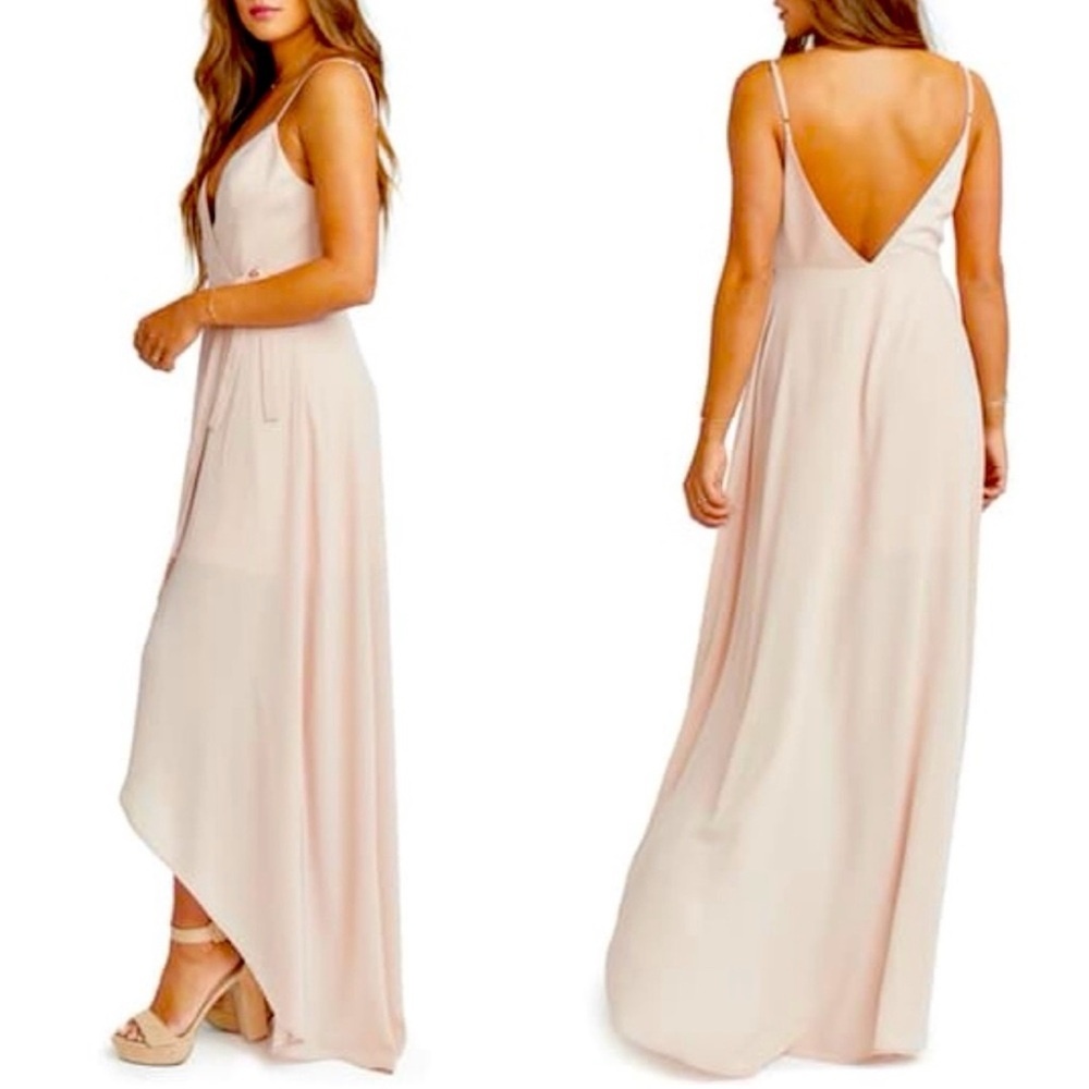 NWT‎ Show Me Your MuMu Mariah Wrap Dress Blush Pink L Formal Bridesmaid Wedding